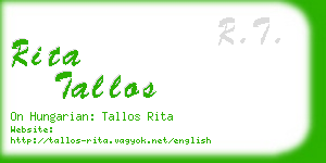 rita tallos business card